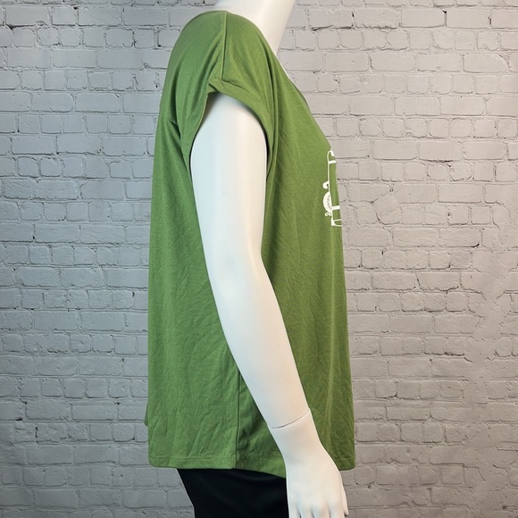 Style & Co Olive Green Let’s Get Lost Graphic Camping Shirt Top Plus Size 1X - Picture 4 of 6